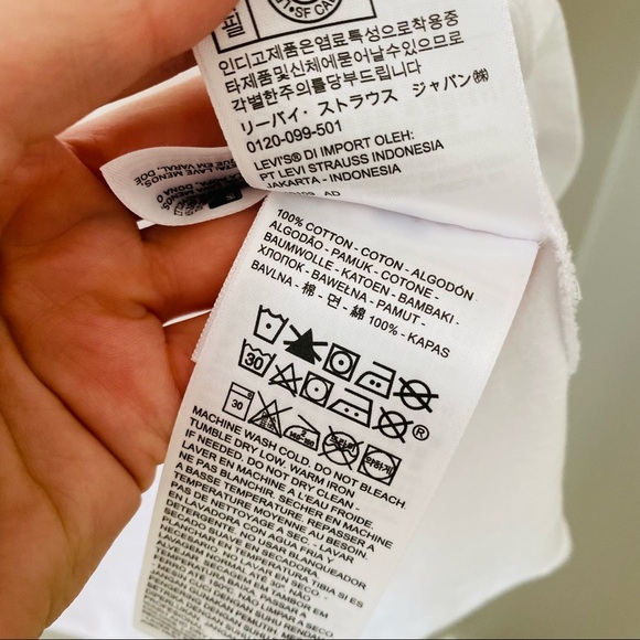 Levi's Short Sleeve Tee Shirt White Sz Small - Picture 6 of 9